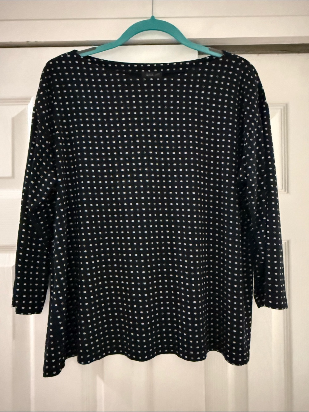 J. Jill Black 3/4 Sleeve Shirt with Squares